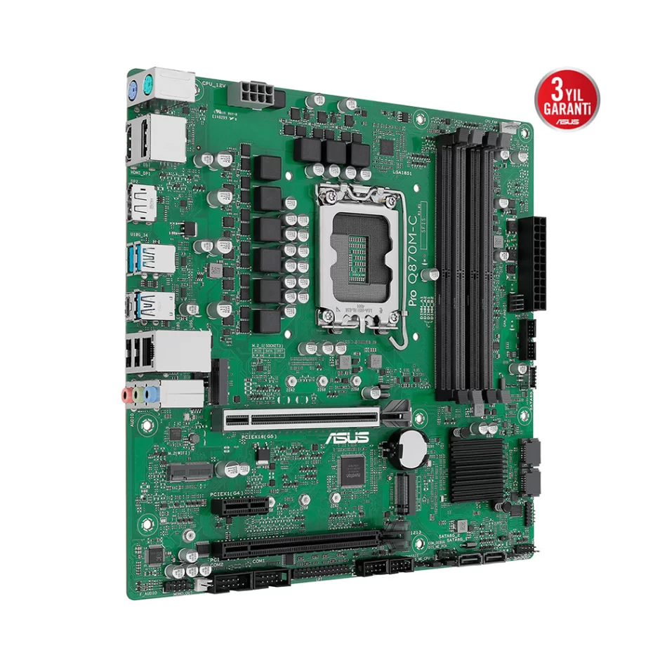 ASUS PRO Q870M-C-CSM 6400MHz(OC) DDR5 Intel Soket 1851 Intel vPro Destekli Kurumsal mATX Anakart