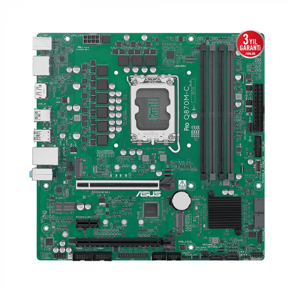 ASUS PRO Q870M-C-CSM 6400MHz(OC) DDR5 Intel Soket 1851 Intel vPro Destekli Kurumsal mATX Anakart
