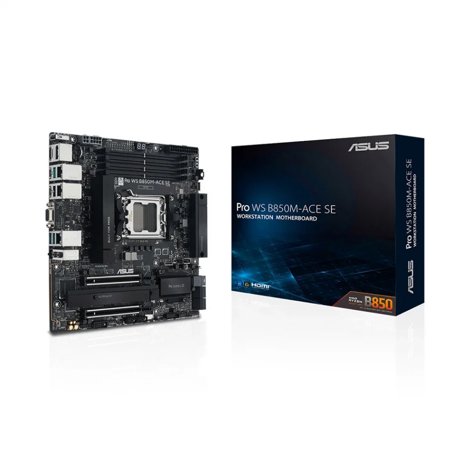 ASUS PRO WS B850M-ACE SE 8000MHz(OC) DDR5 AMD Soket B850 Workstation mATX Anakart