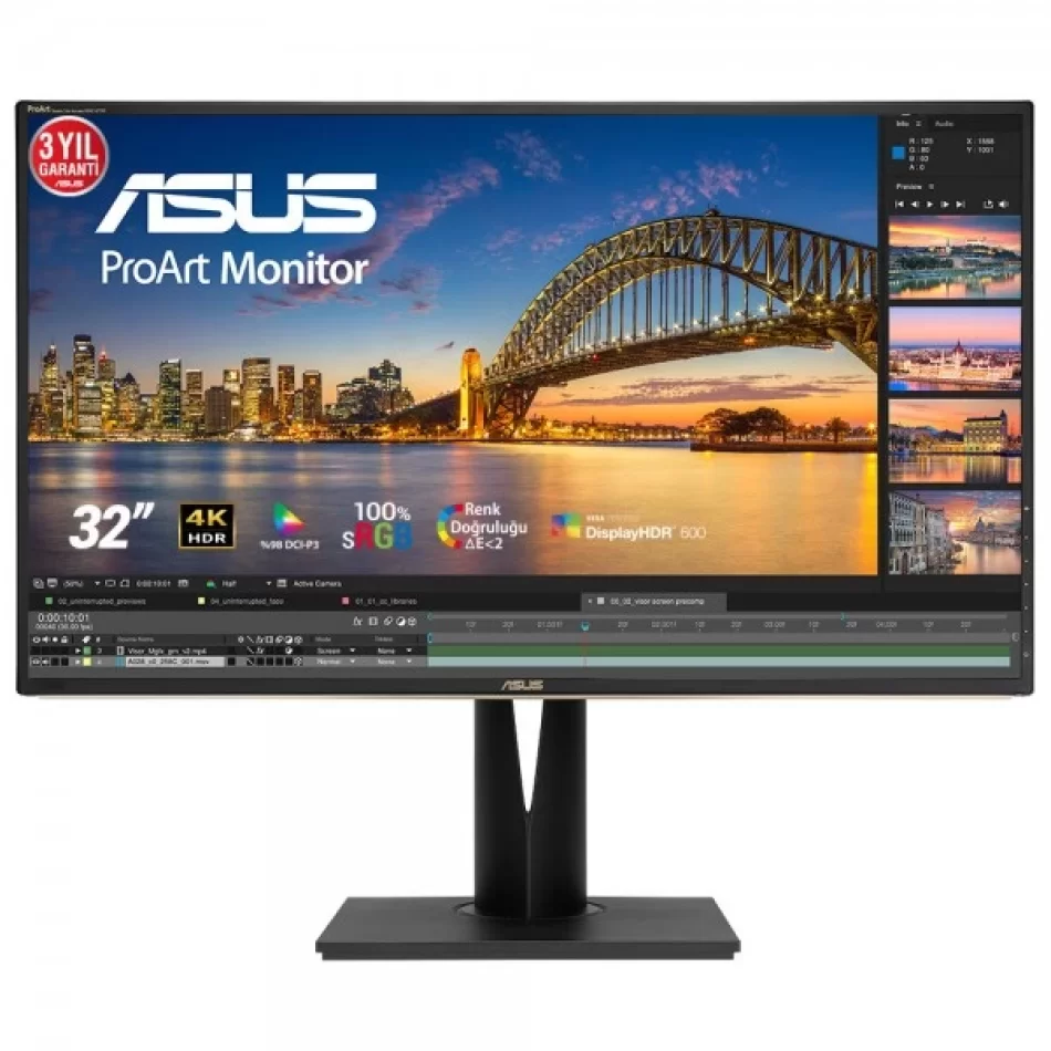 ASUS PROART 32 PA329CV 4K 5ms HDMI DP USB UHD HDR IPS Monitör Teşhir Outlet Outlet Pikselli Ürün 2 Yıl garanti