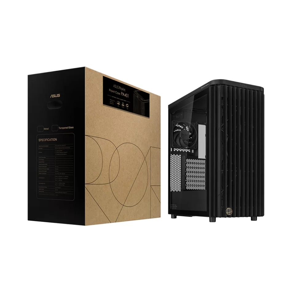 ASUS ProArt PA401 Wood Edition - Temperli Cam Panel Mid-Tower ATX Bilgisayar Kasası