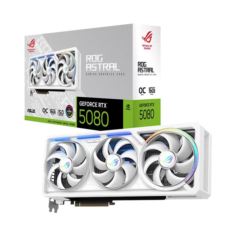 ASUS ROG Astral GeForce RTX 5080 White OC Edition 16GB GDDR7 256 Bit NVIDIA DLSS 4 Beyaz Ekran Kartı