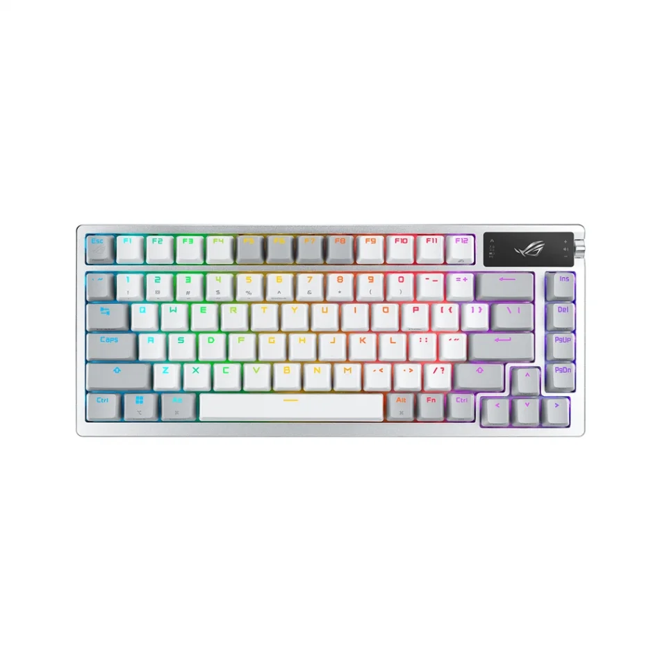 ASUS ROG Azoth %75 TKL OLED Ekranlı Kablosuz NX Snow Switch İngilizce Q Beyaz Gaming Klavye