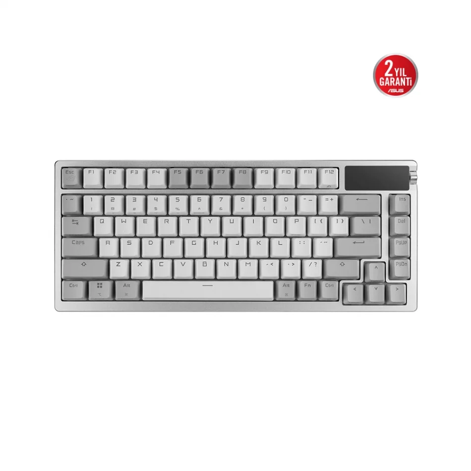 ASUS ROG Azoth %75 TKL OLED Ekranlı Kablosuz NX Snow Switch İngilizce Q Beyaz Gaming Klavye