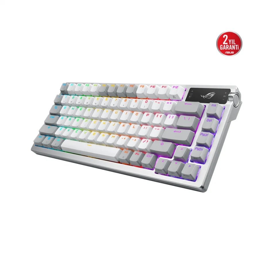 ASUS ROG Azoth %75 TKL OLED Ekranlı Kablosuz NX Snow Switch İngilizce Q Beyaz Gaming Klavye