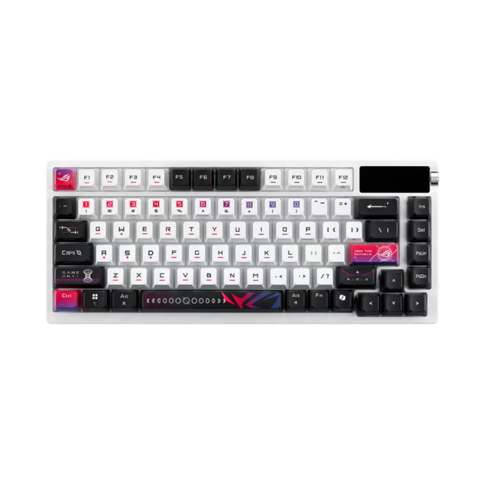 ASUS ROG Azoth X %75 TKL OLED Ekranlı Kablosuz NX Snow V2 Switch İngilizce Q Gaming Klavye