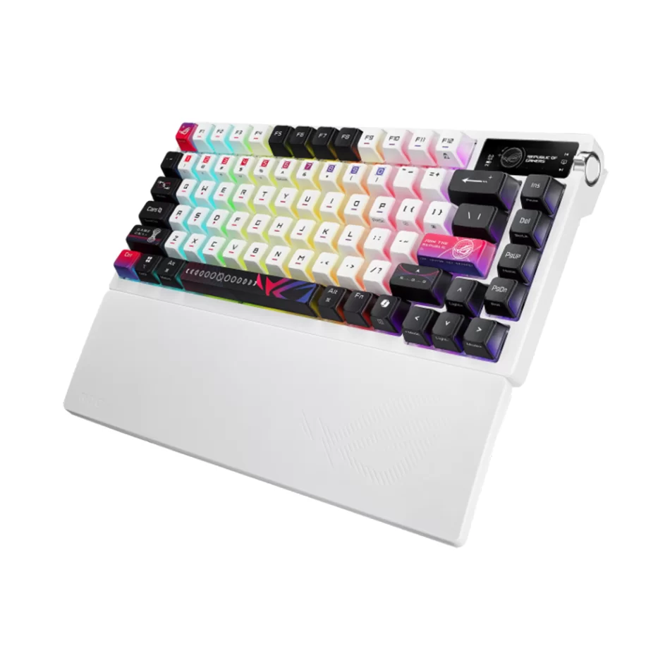 ASUS ROG Azoth X %75 TKL OLED Ekranlı Kablosuz NX Snow V2 Switch İngilizce Q Gaming Klavye