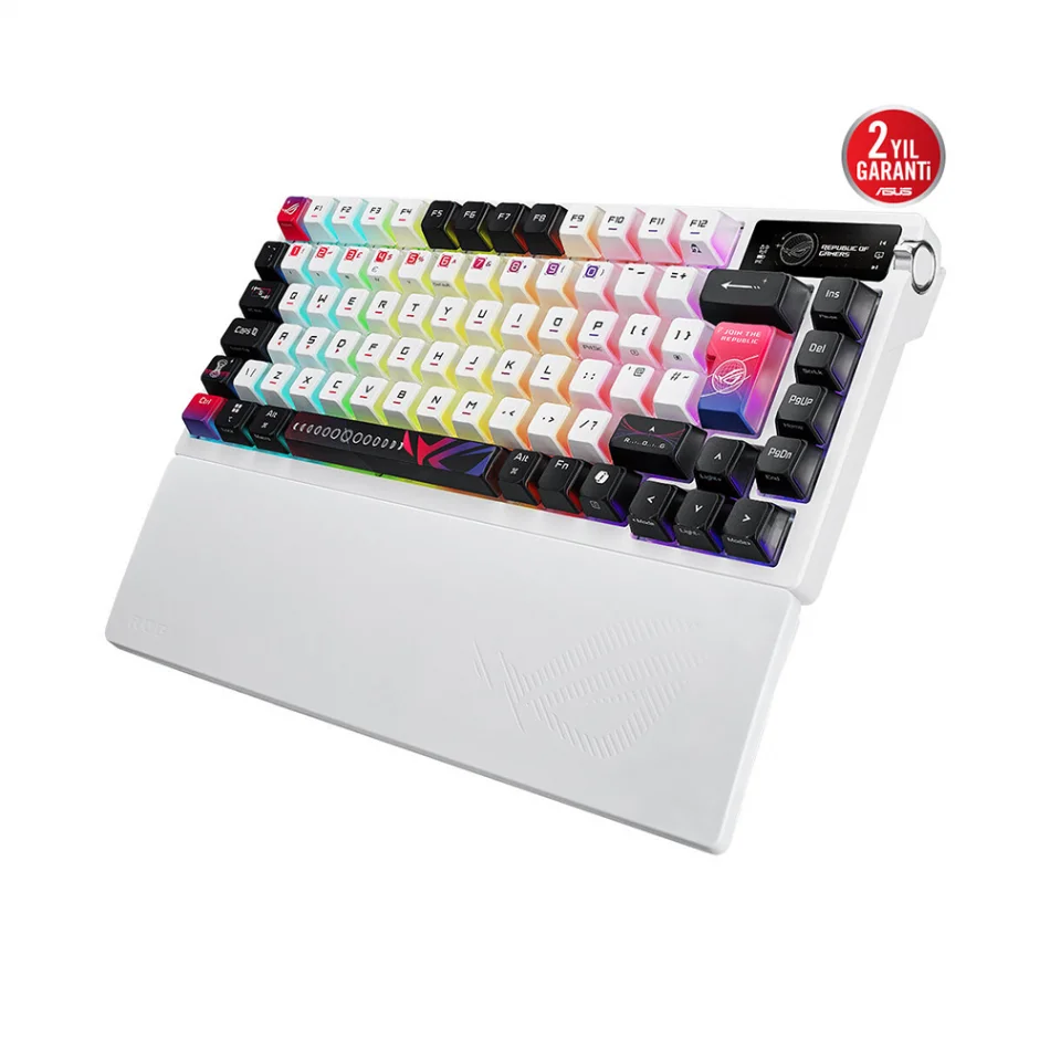 ASUS ROG Azoth X %75 TKL OLED Ekranlı Kablosuz NX Snow V2 Switch Türkçe Q Gaming Klavye