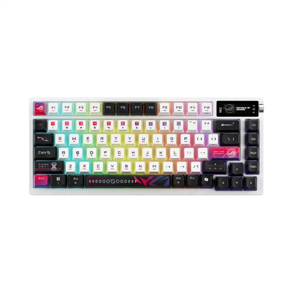 ASUS ROG Azoth X %75 TKL OLED Ekranlı Kablosuz NX Snow V2 Switch Türkçe Q Gaming Klavye