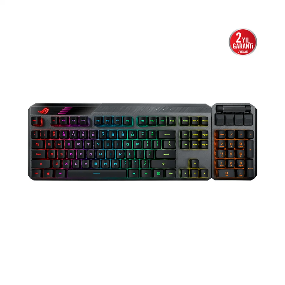 ASUS ROG Claymore II RGB Modüler TKL %80 / %100 Kablosuz Mekanik RX Red Switch İngilizce Q Oyuncu Klavyesi