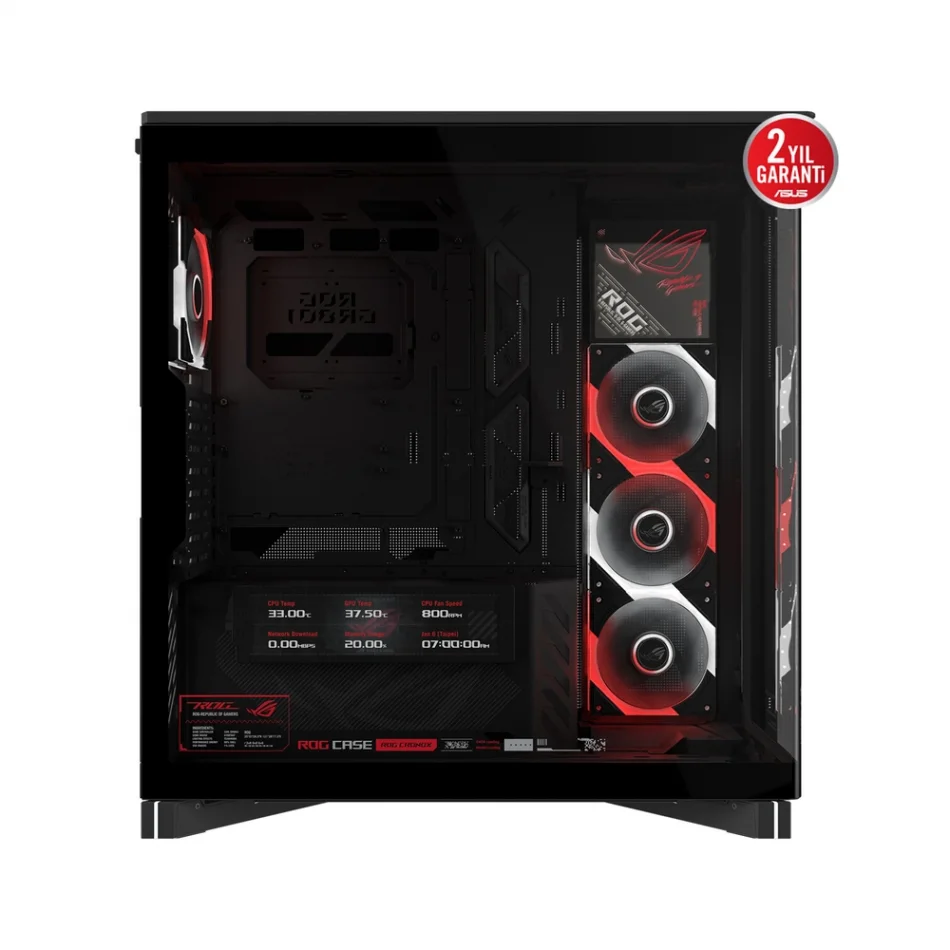 ASUS ROG Cronox ARGB Panoramik Temperli Cam LCD Ekranlı e-ATX Full-Tower Gaming Bilgisayar Kasası