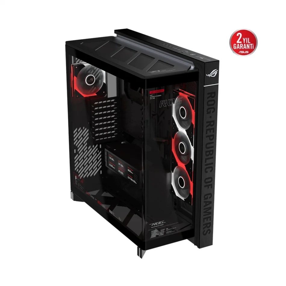 ASUS ROG Cronox ARGB Panoramik Temperli Cam LCD Ekranlı e-ATX Full-Tower Gaming Bilgisayar Kasası