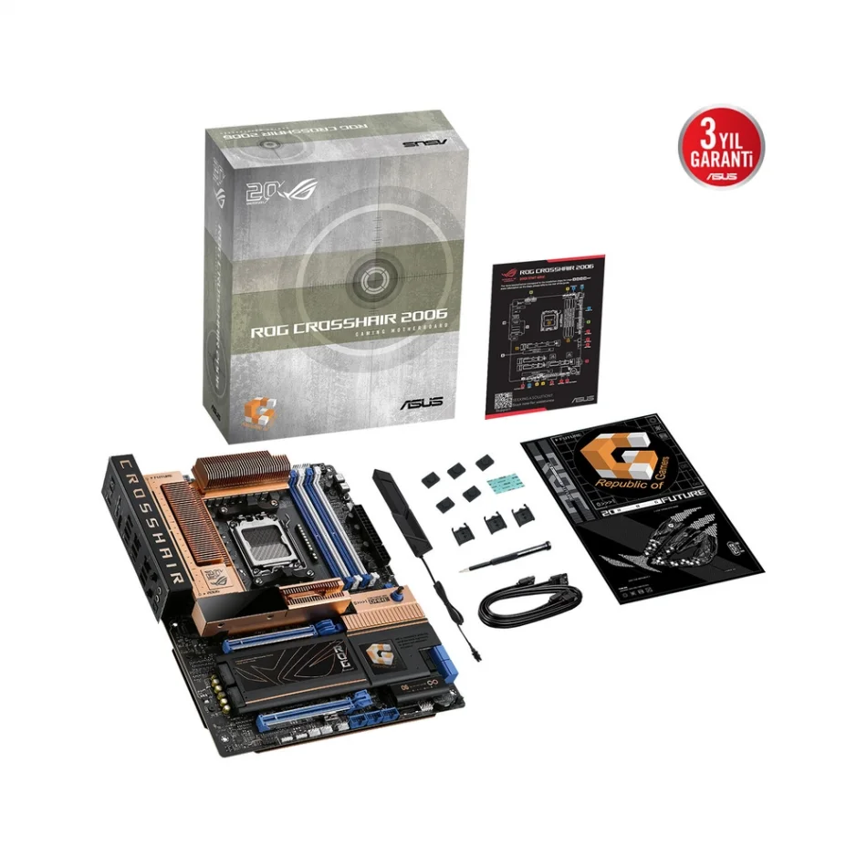 ASUS ROG CROSSHAIR 2006 ROG 20th Anniversary Edition X870E 8600MHz(OC) DDR5 AMD Soket AM5 ATX Anakart