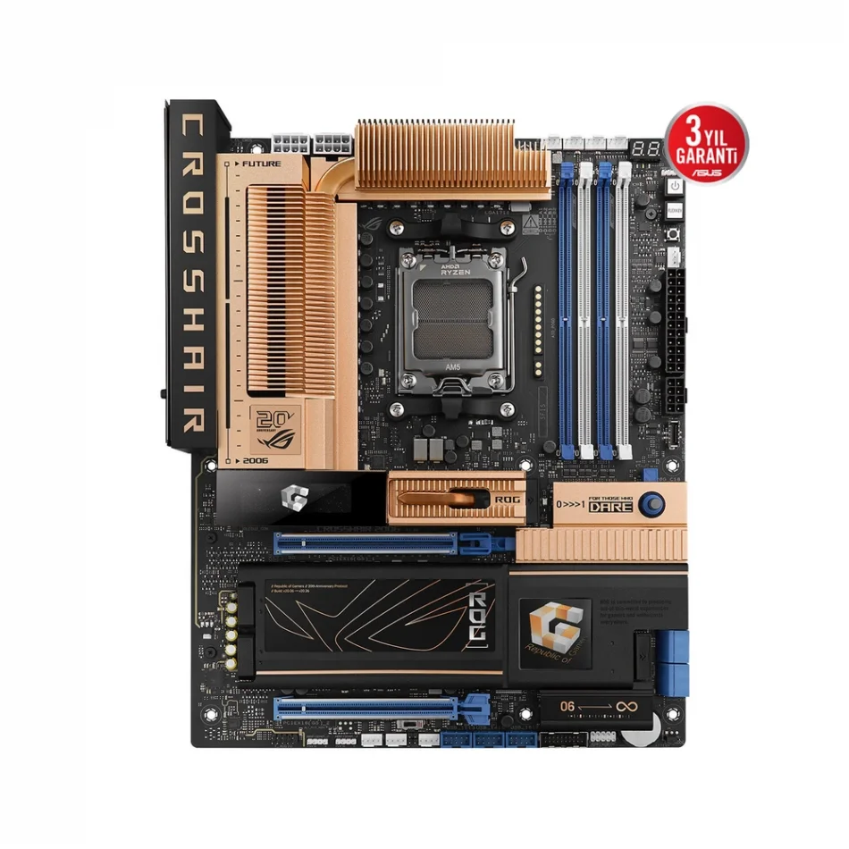 ASUS ROG CROSSHAIR 2006 ROG 20th Anniversary Edition X870E 8600MHz(OC) DDR5 AMD Soket AM5 ATX Anakart
