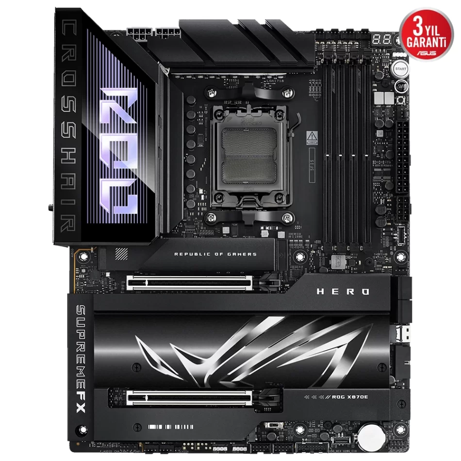 ASUS ROG CROSSHAIR X870E HERO 8200MHz(OC) DDR5 AMD Soket AM5 ATX Anakart