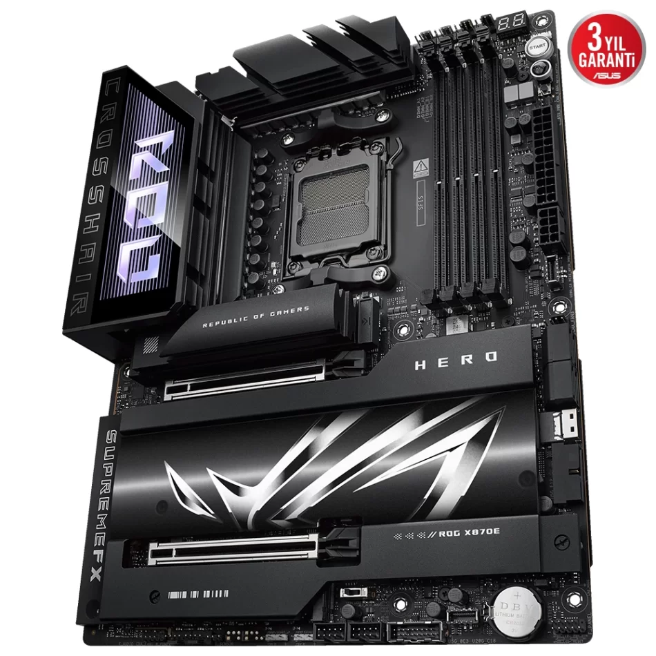 ASUS ROG CROSSHAIR X870E HERO 8200MHz(OC) DDR5 AMD Soket AM5 ATX Anakart