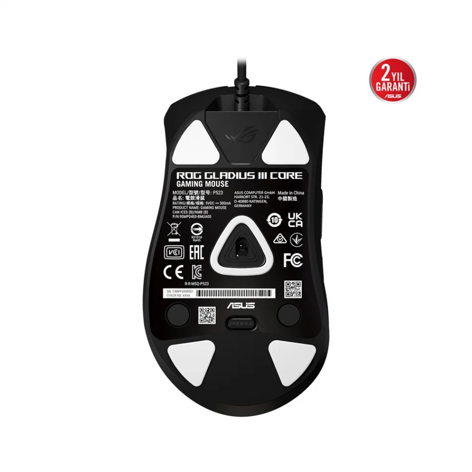 ASUS ROG Gladius III Core RGB 12000 DPI Kablolu Gaming Mouse