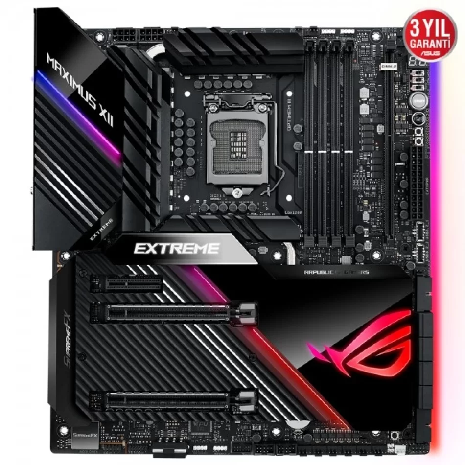 ASUS ROG MAXIMUS XII EXTREME Z490 4800MHz(OC) DDR4 Intel Soket 1200 e-ATX Anakart