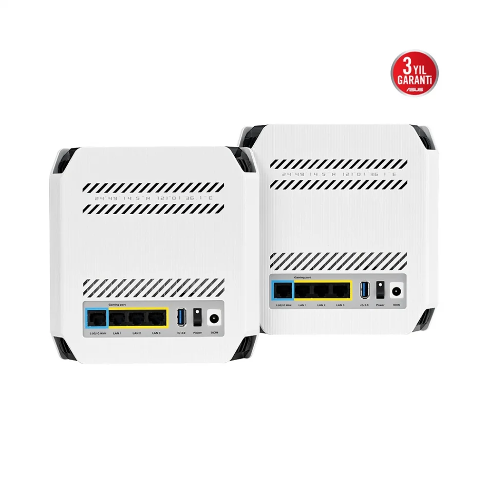 ASUS ROG Rapture GT6 AX10000 White Tri-Band WIFI6 Mesh Sistem 2li Paket Beyaz Gaming Router