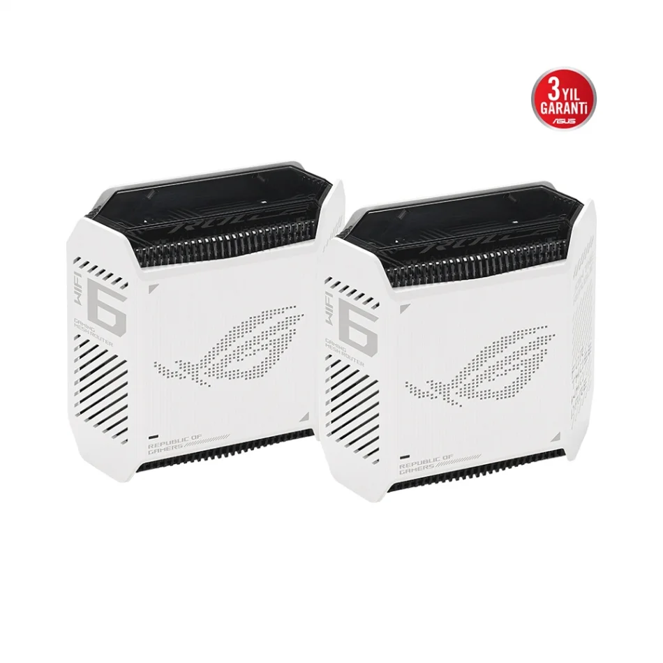 ASUS ROG Rapture GT6 AX10000 White Tri-Band WIFI6 Mesh Sistem 2li Paket Beyaz Gaming Router