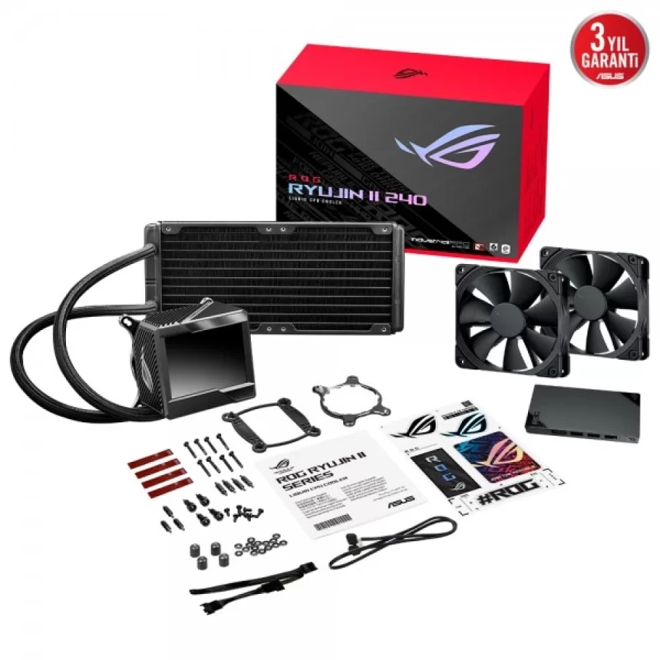 ASUS ROG RYUJIN II 240 OLED Aura Sync RGB 2X NOCTUA IPPC Fanlı İşlemci Sıvı Soğutucu