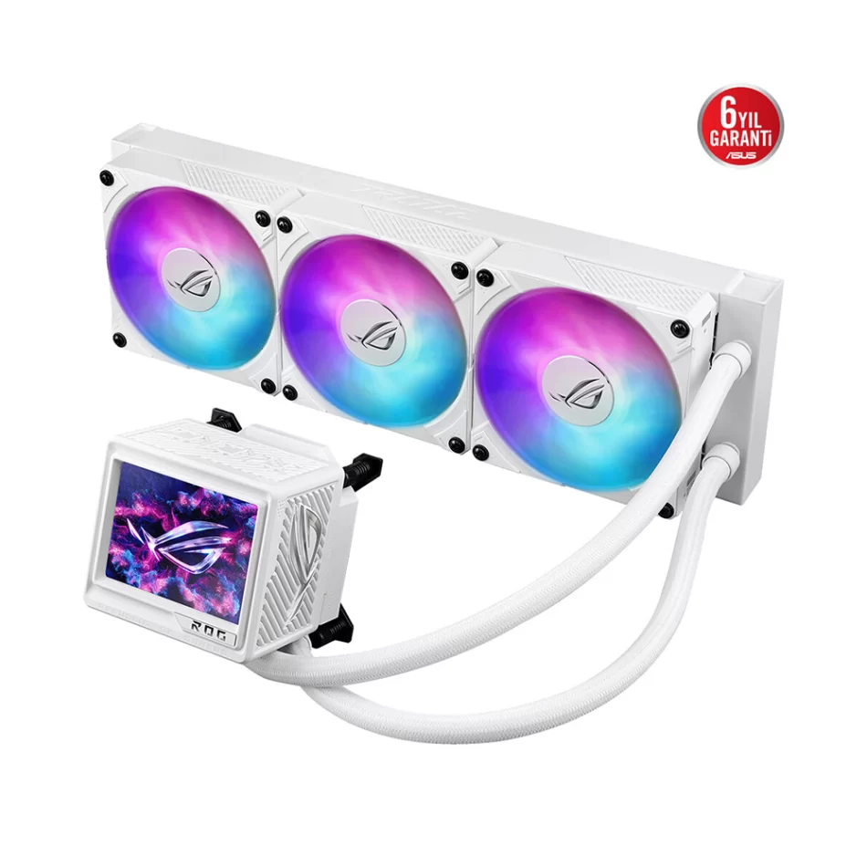 ASUS ROG Ryujin III 360 ARGB Extreme White Edition 360 mm. LGA 1851-1700 / AMD AM5 Uyumlu Beyaz İşlemci Sıvı Soğutucu