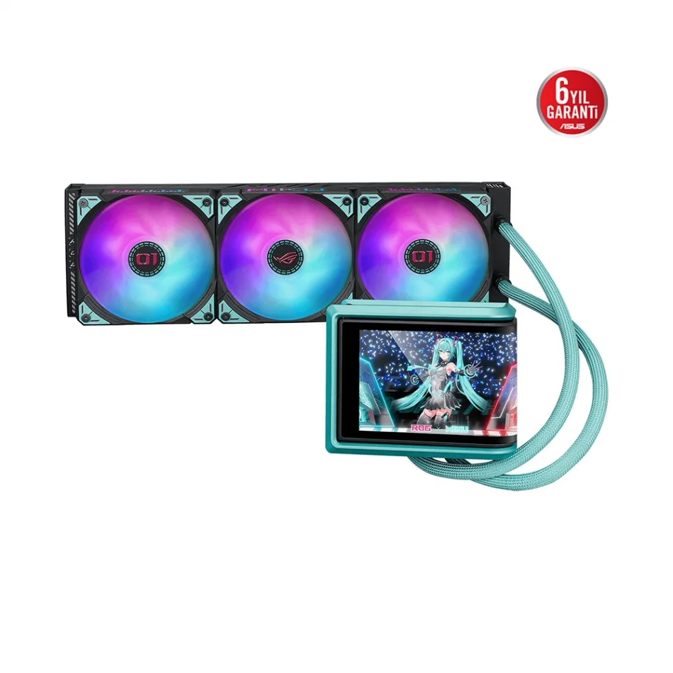 ASUS ROG RYUO IV 360 ARGB Hatsune Miku Edition 6.67 AMOLED Ekranlı Intel LGA1851-1700 ve AMD AM5 Destekli 360mm. İşlemci Sıvı Soğutucu