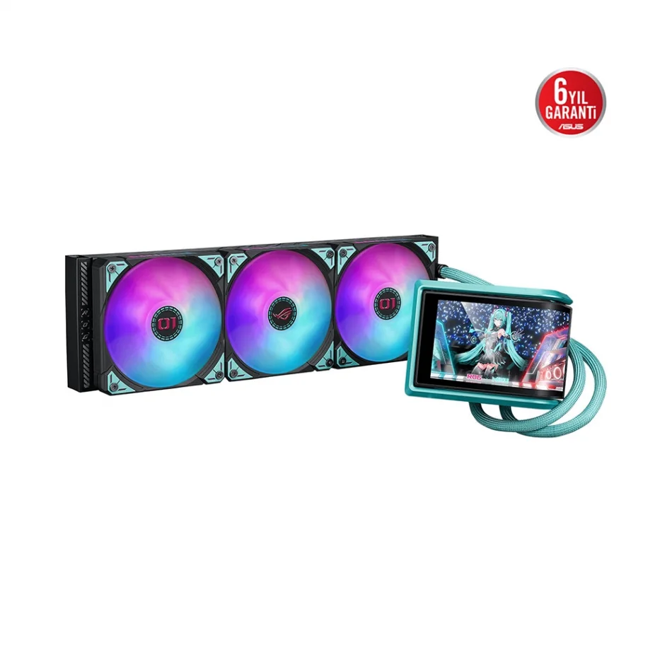 ASUS ROG RYUO IV 360 ARGB Hatsune Miku Edition 6.67 AMOLED Ekranlı Intel LGA1851-1700 ve AMD AM5 Destekli 360mm. İşlemci Sıvı Soğutucu