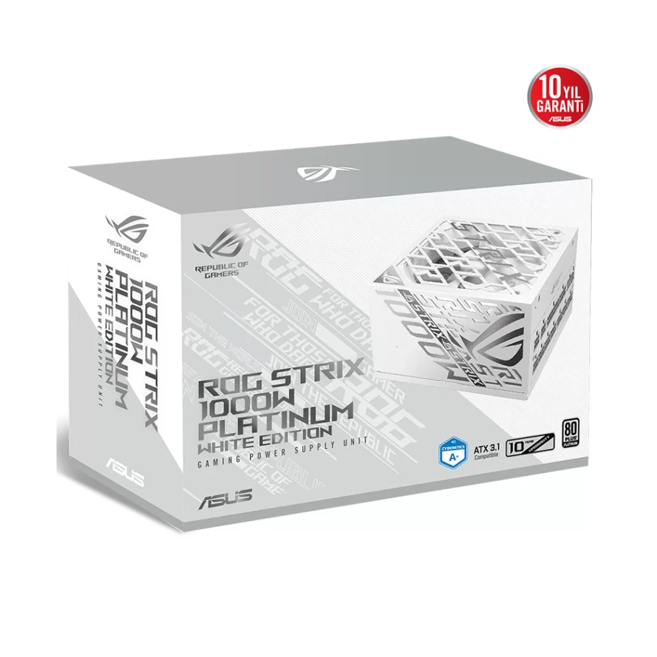 ASUS ROG Strix 1000P White 1000W Gaming 80+ Platinum Tam Modüler ATX 3.1 Beyaz Güç Kaynağı