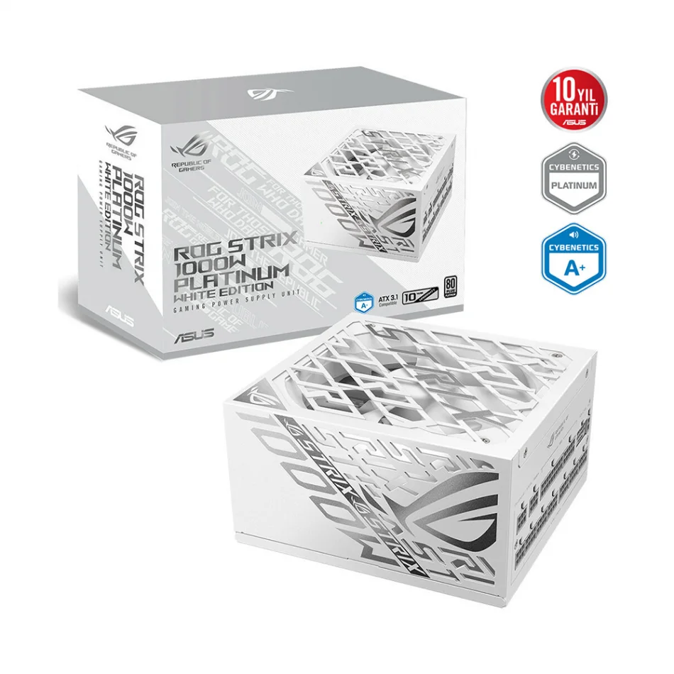 ASUS ROG Strix 1000P White 1000W Gaming 80+ Platinum Tam Modüler ATX 3.1 Beyaz Güç Kaynağı