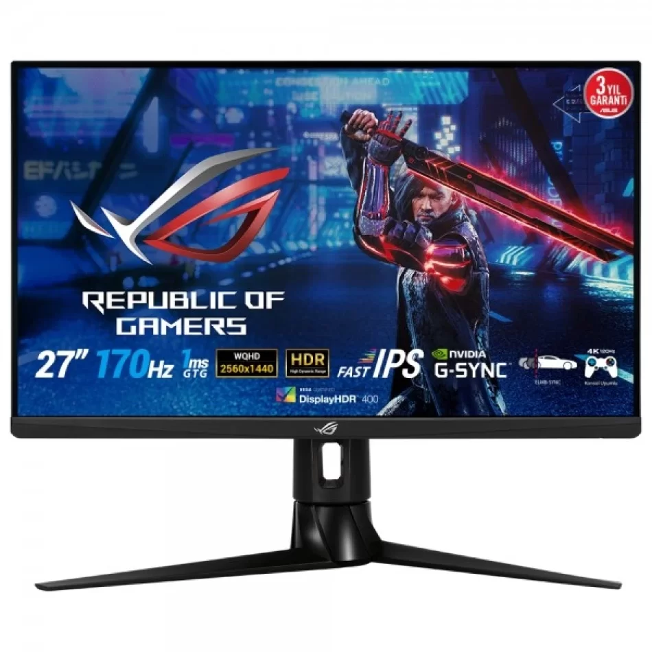 ASUS ROG STRIX 27 XG27AQ 170Hz 1ms 2xHDMI DP 2xUSB 3.0 HDR IPS WQHD Elmb-Sync G-Sync Gaming Monitör Outlet Pikselli Ürün 2 Yıl garanti