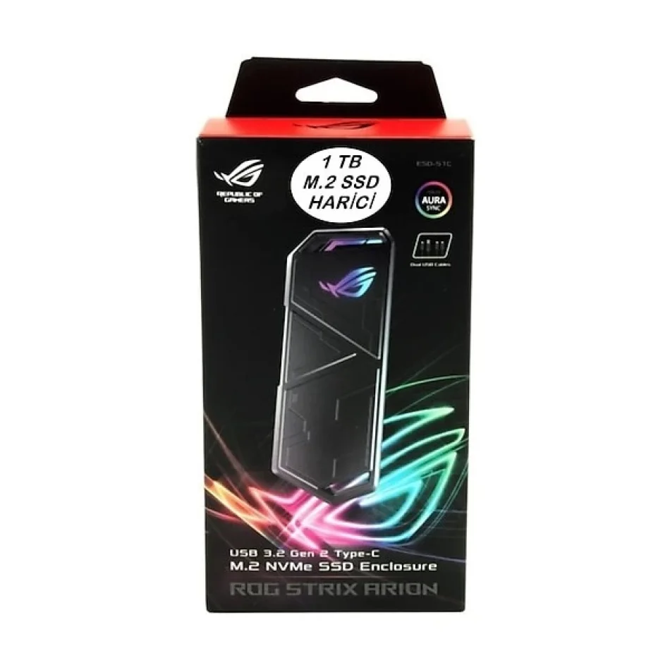 Asus ROG Strix Arion+1TB Asus Rog Strıx SQ7 Gen4 NWME 7000/6000 MB/S Type-c External(HARİCİ) SSD