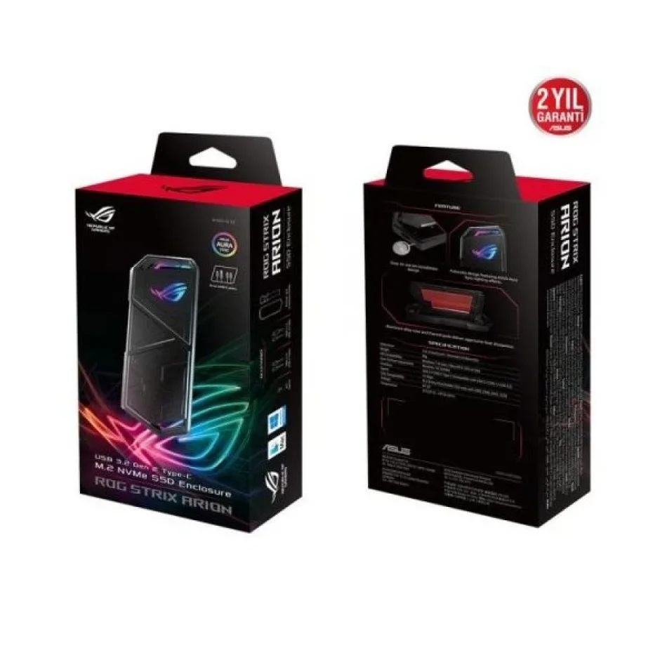 Asus ROG Strix Arion+1TB Asus Rog Strıx SQ7 Gen4 NWME 7000/6000 MB/S Type-c External(HARİCİ) SSD