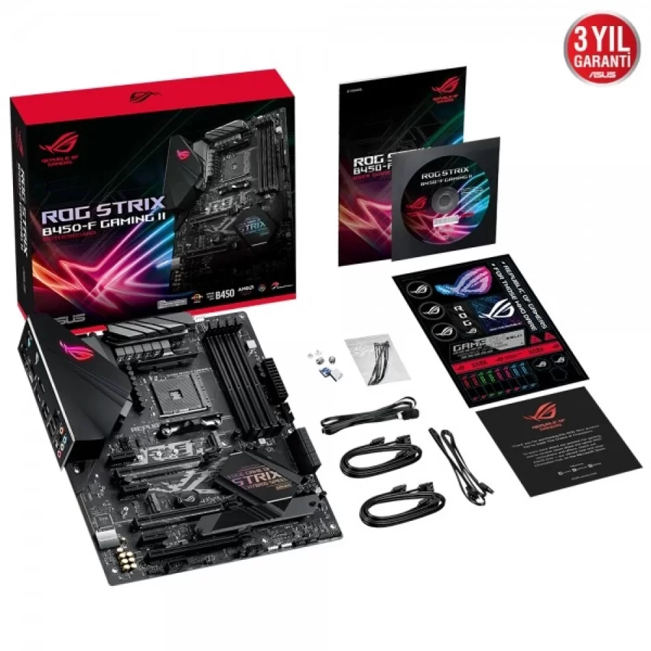 ASUS ROG STRIX B450-F GAMING II 4400MHz(OC) DDR4 AMD Soket AM4 ATX Anakart