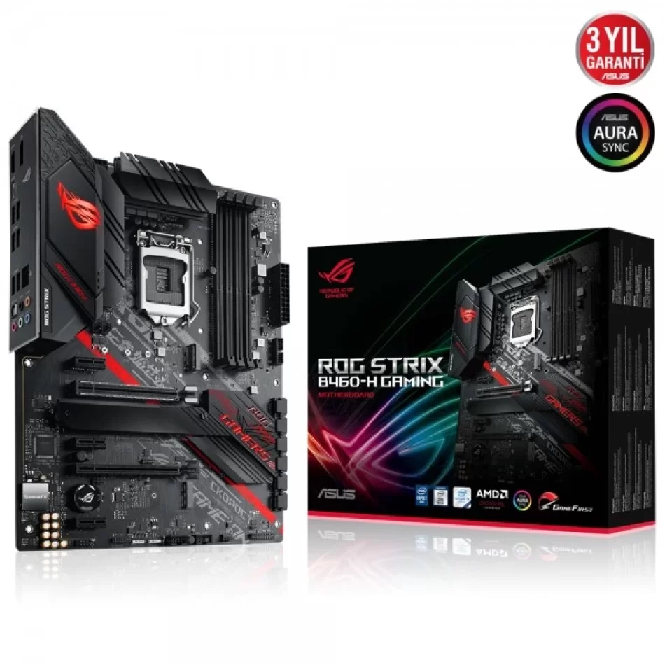 ASUS ROG STRIX B460-H GAMING 2933MHz DDR4 Intel Soket 1200 ATX Anakart