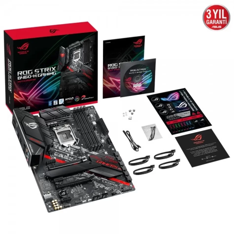 ASUS ROG STRIX B460-H GAMING 2933MHz DDR4 Intel Soket 1200 ATX Anakart