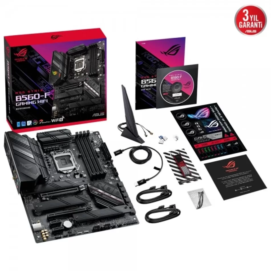 ASUS ROG Strix B560-F GAMING WIFI 5000MHz(OC) DDR4 Intel Soket 1200 ATX Anakart