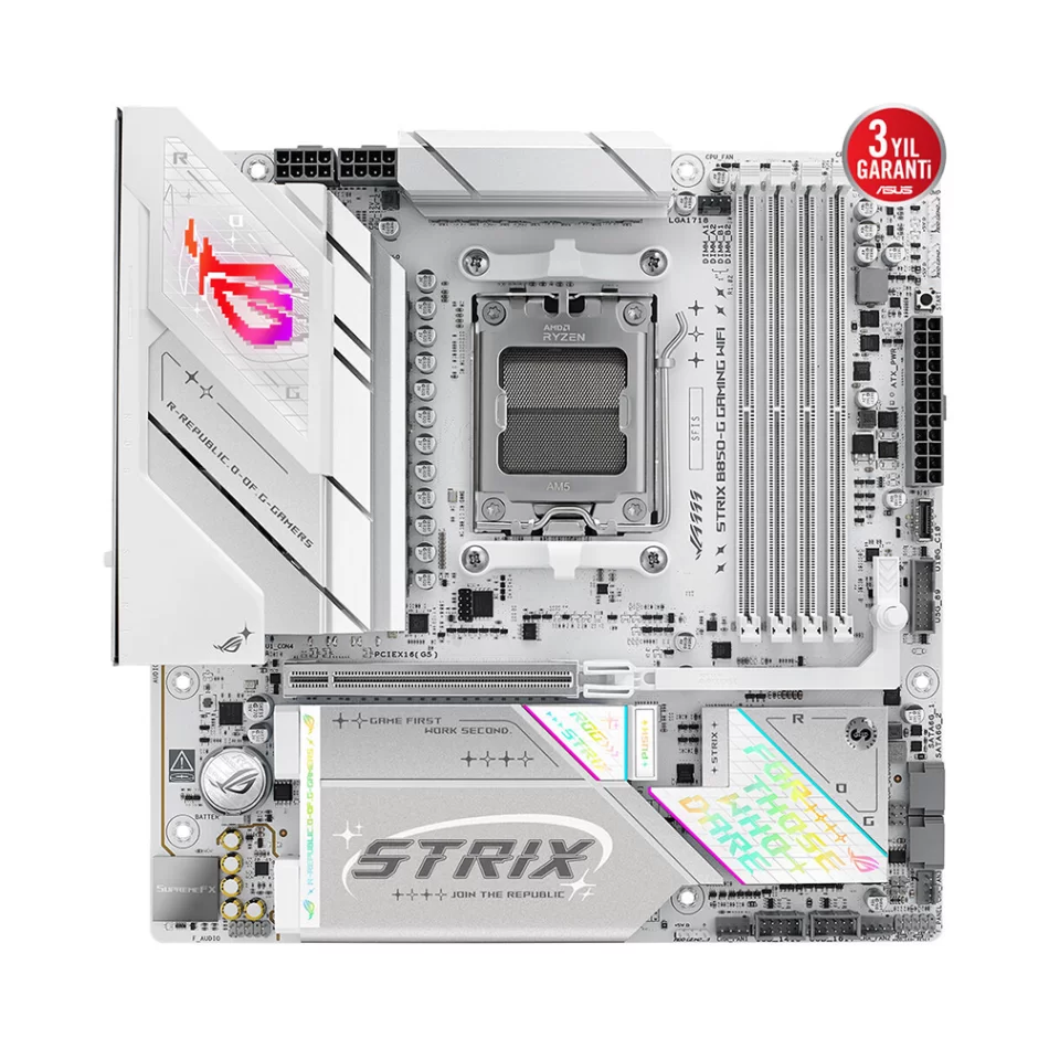 ASUS ROG Strix B850-G GAMING WIFI 8000MHz(OC) DDR5 AMD Soket AM5 ATX Beyaz Anakart