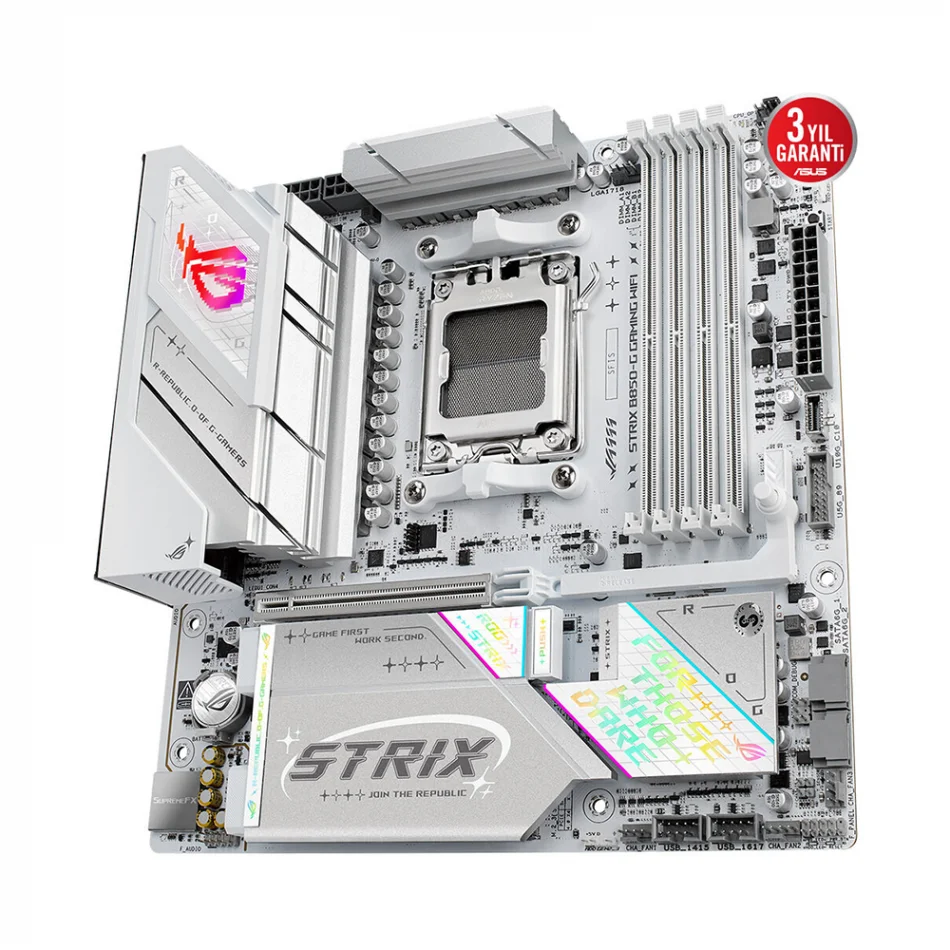 ASUS ROG Strix B850-G GAMING WIFI 8000MHz(OC) DDR5 AMD Soket AM5 ATX Beyaz Anakart