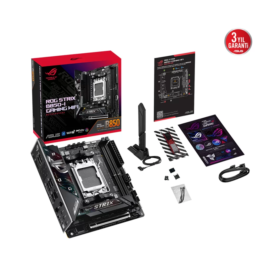 ASUS ROG Strix B850-I GAMING WIFI 8400MHz(OC) DDR5 AMD Soket AM5 mini-ITX Anakart