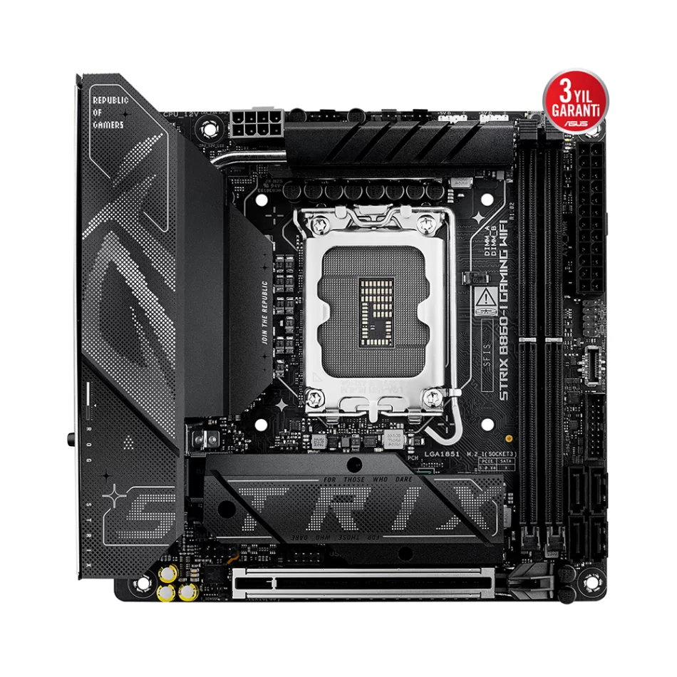 ASUS ROG Strix B860-I Gaming WIFI 9066MHz(OC) DDR5 Intel Soket 1851 mini-ITX Anakart
