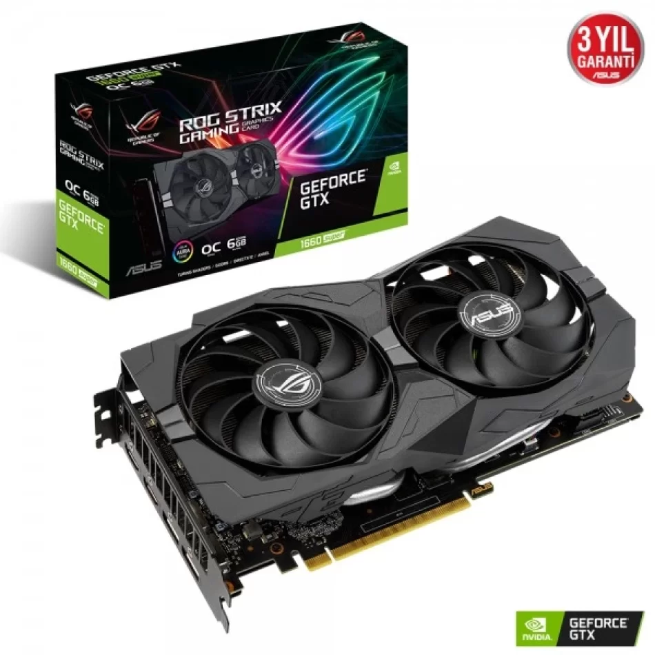 ASUS ROG Strix GeForce GTX 1660 Super OC 6 GB GDDR6 192Bit DX12 NVIDIA Ekran Kartı