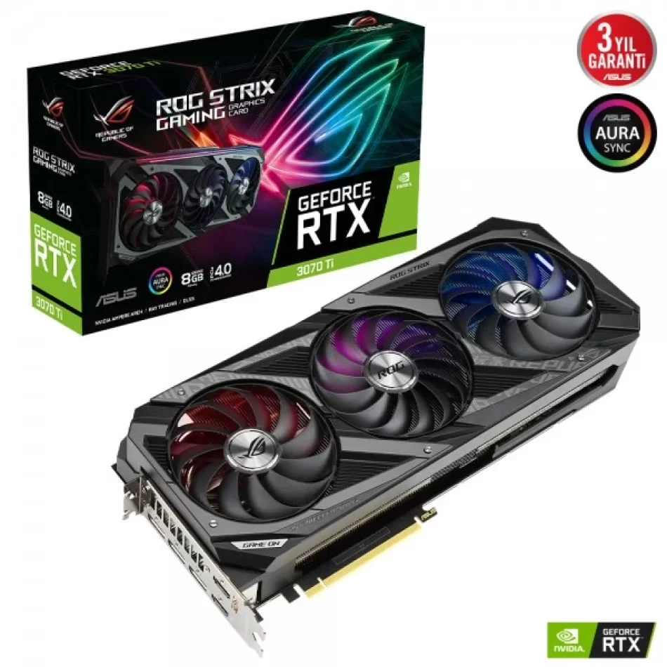 ASUS ROG Strix GeForce RTX 3070Ti 8 GB GDDR6X 256Bit DX12 NVIDIA DLSS Ekran Kartı