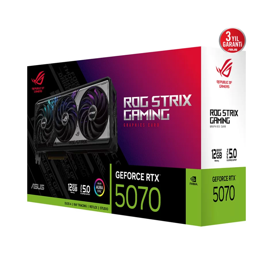 ASUS ROG Strix GeForce RTX 5070 12GB GDDR7 192 Bit NVIDIA DLSS 4 Ekran Kartı