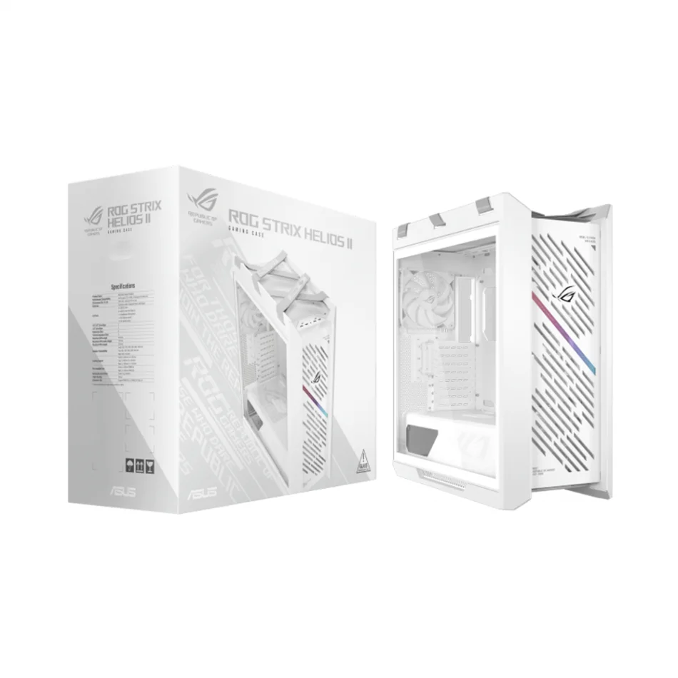 ASUS ROG Strix Helios II GX601S White Edition ARGB 4x 140 mm Fanlı Mid-Tower e-ATX Beyaz Gaming Bilgisayar Kasası
