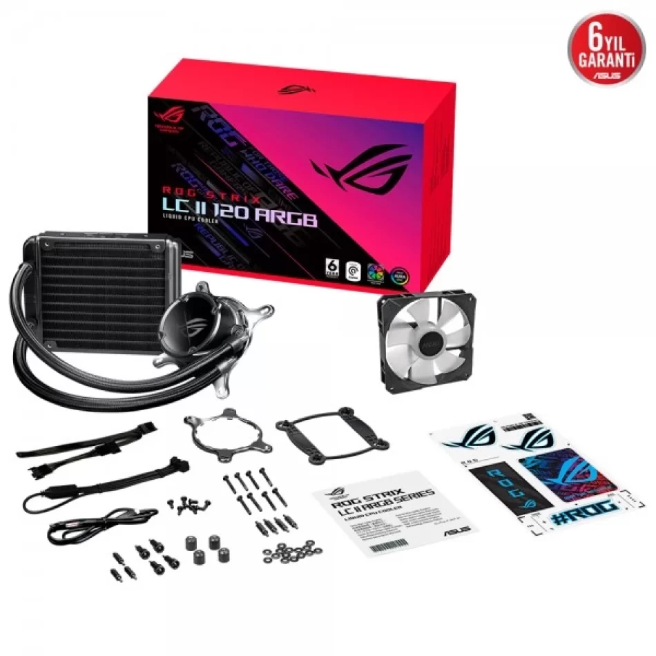 ASUS ROG Strix LC II 120 ARGB Soket Intel 1851-1700 ve AMD AM5 Destekli İşlemci Sıvı Soğutucu