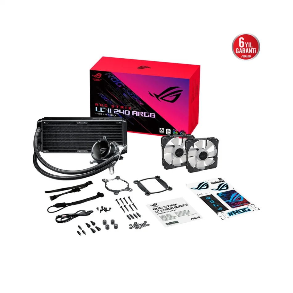 ASUS ROG Strix LC II 240 ARGB Intel 1851-1700 ve AMD AM5 Destekli 240mm İşlemci Sıvı Soğutma