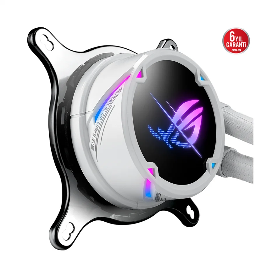 ASUS ROG Strix LC II 240 ARGB V3 White Soket Intel 1851-1700 / AMD AM5 Uyumlu 240mm Beyaz İşlemci Sıvı Soğutucu
