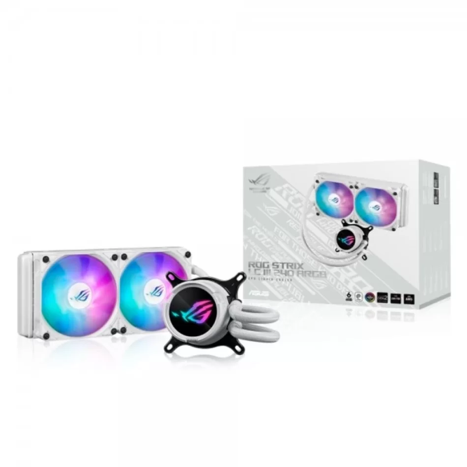 ASUS ROG STRIX LC III 240 ARGB White 240mm Aura Sync Intel LGA 1851-1700 / AMD AM5 Uyumlu Beyaz İşlemci Sıvı Soğutucu