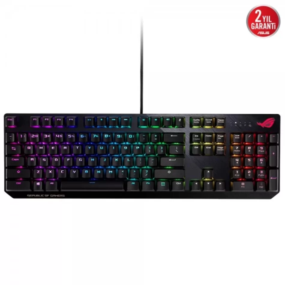 ASUS ROG Strix Scope RGB Kablolu Mekanik NX Blue Switch Türkçe Q Gaming Klavye